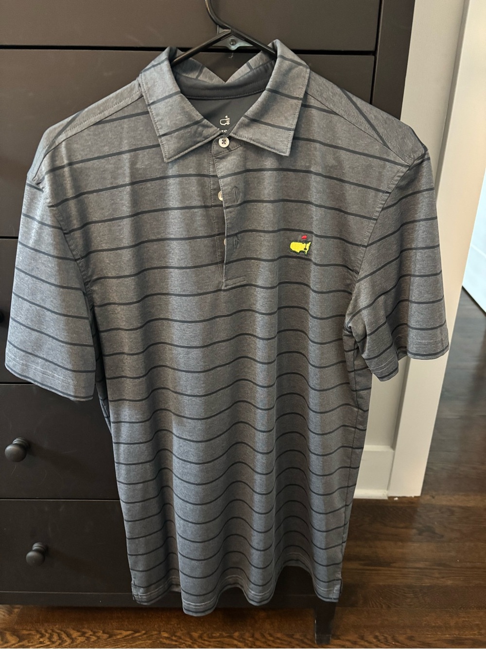 Masters Tech Gray Striped Polo